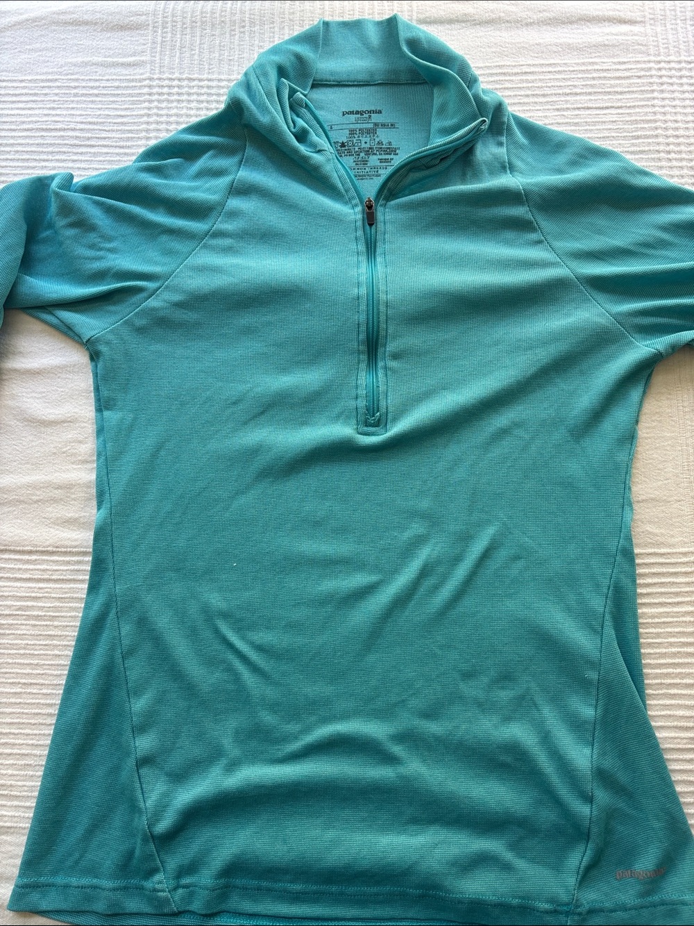 Patagonia Teal Half-Zip Long Sleeve Top